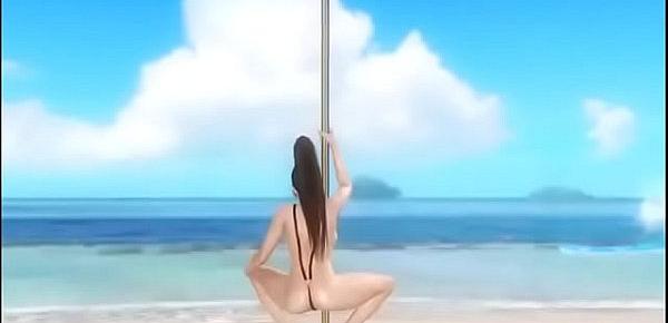  DOA5 Last Round Mai Shiranui Pole Dance dengan slingshot bikini